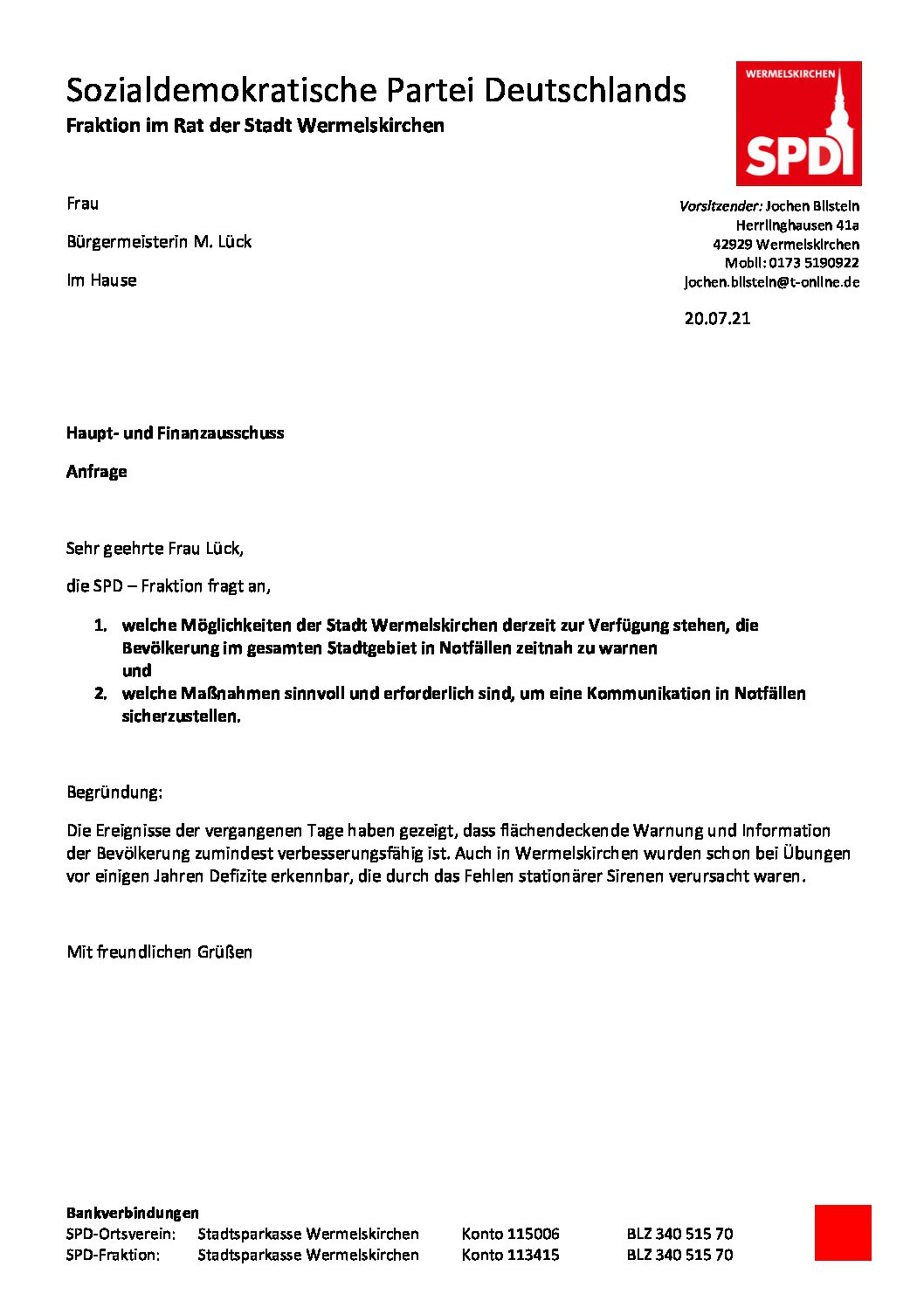 Anfrage Warninfrastruktur 20-7-21