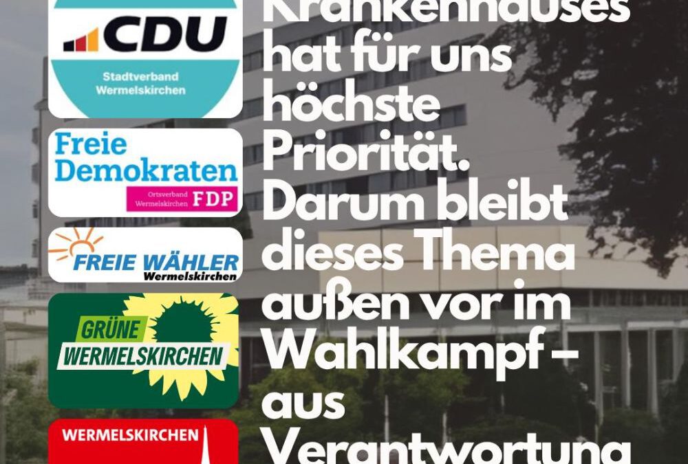 Ein Schreiben der Fraktionsvorsitzenden bezüglich dem Krankenhaus Wermelskirchen